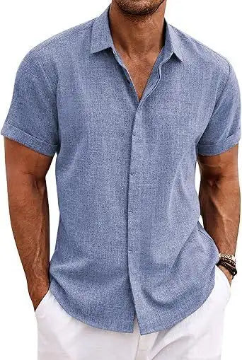 Men's Shirt Short Sleeve Casual Buckle - Lootquake
