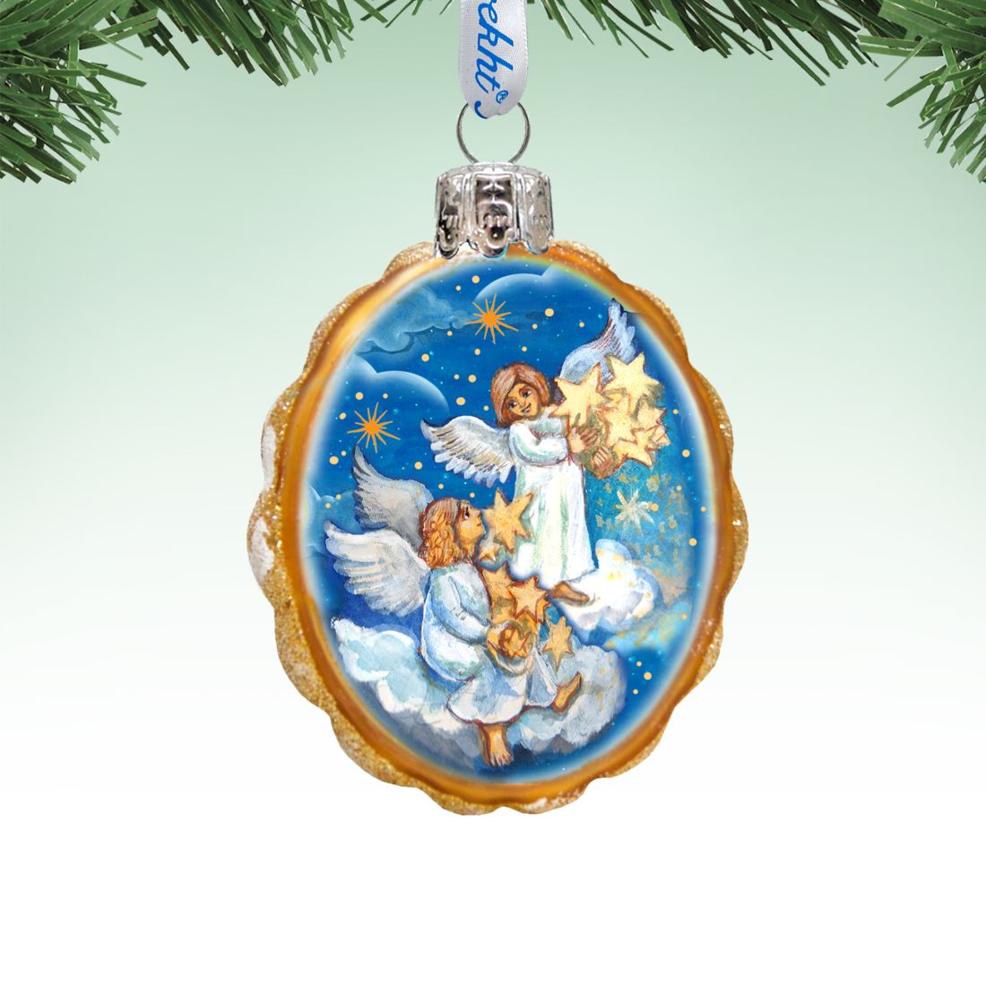 Adorno de vidrio con estrellas, ángeles y mercurio de G. DeBrekht - Decoración navideña - 773027