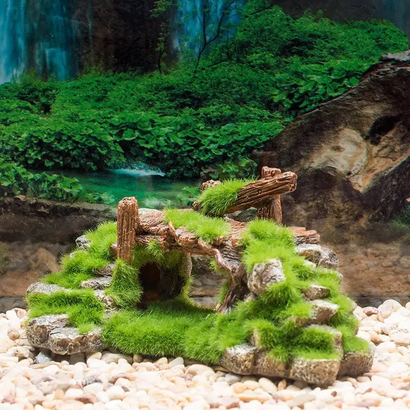Flocking resin aquarium made of landscape stone decoration - Lootquake