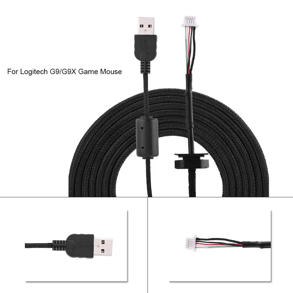 2meters USB Mouse Line Wire Cable Replacement Repair Accessory For Logitech G9/G9X Game Mouse - Lootquake