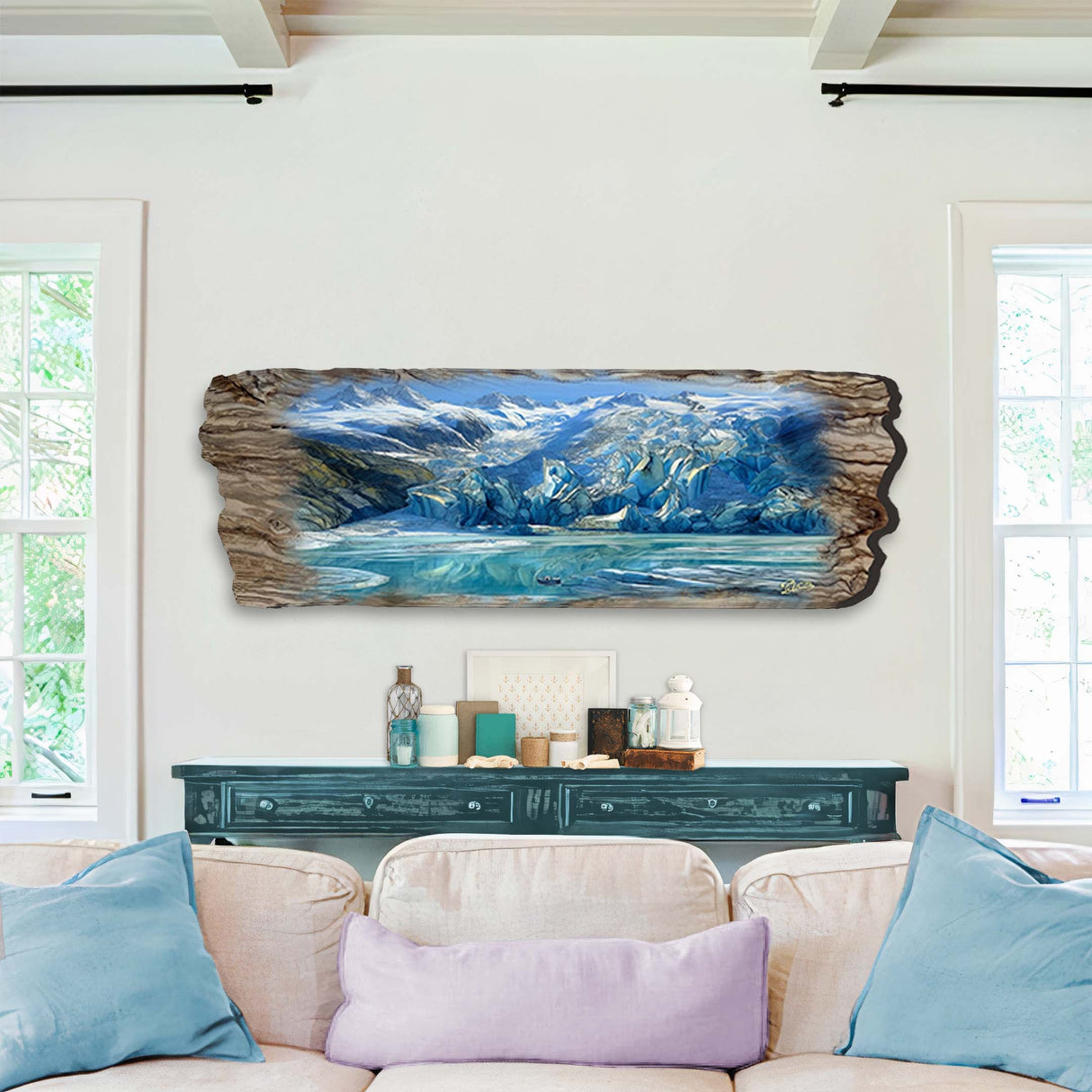 Majestic Glacier Wooden Wall Art by G. DeBrekht Coastal Decor - 8491105W