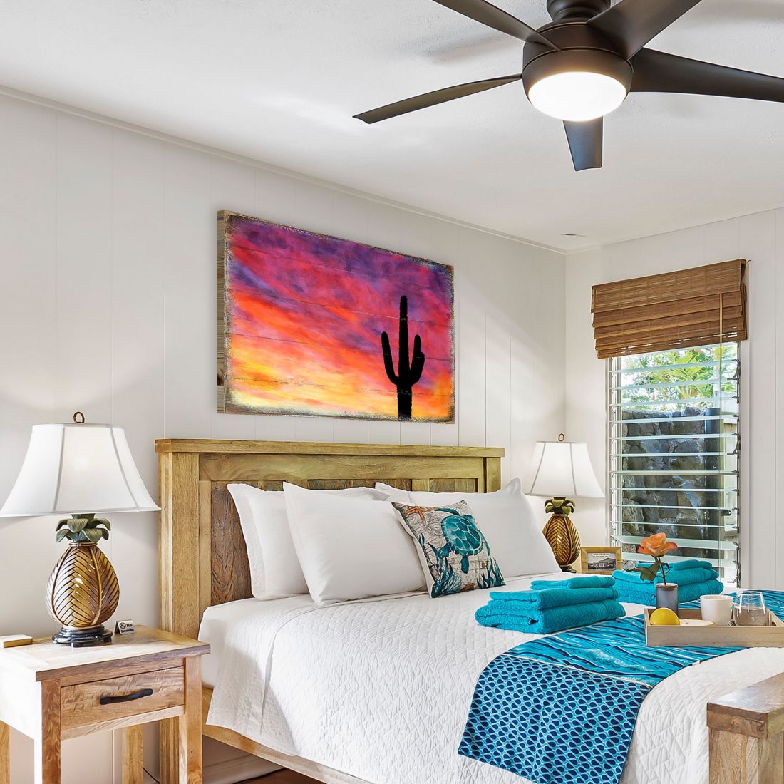 Cactus Art Wooden Wall Art by Nature Wonders - Nature Wildlife Decor - 95241B