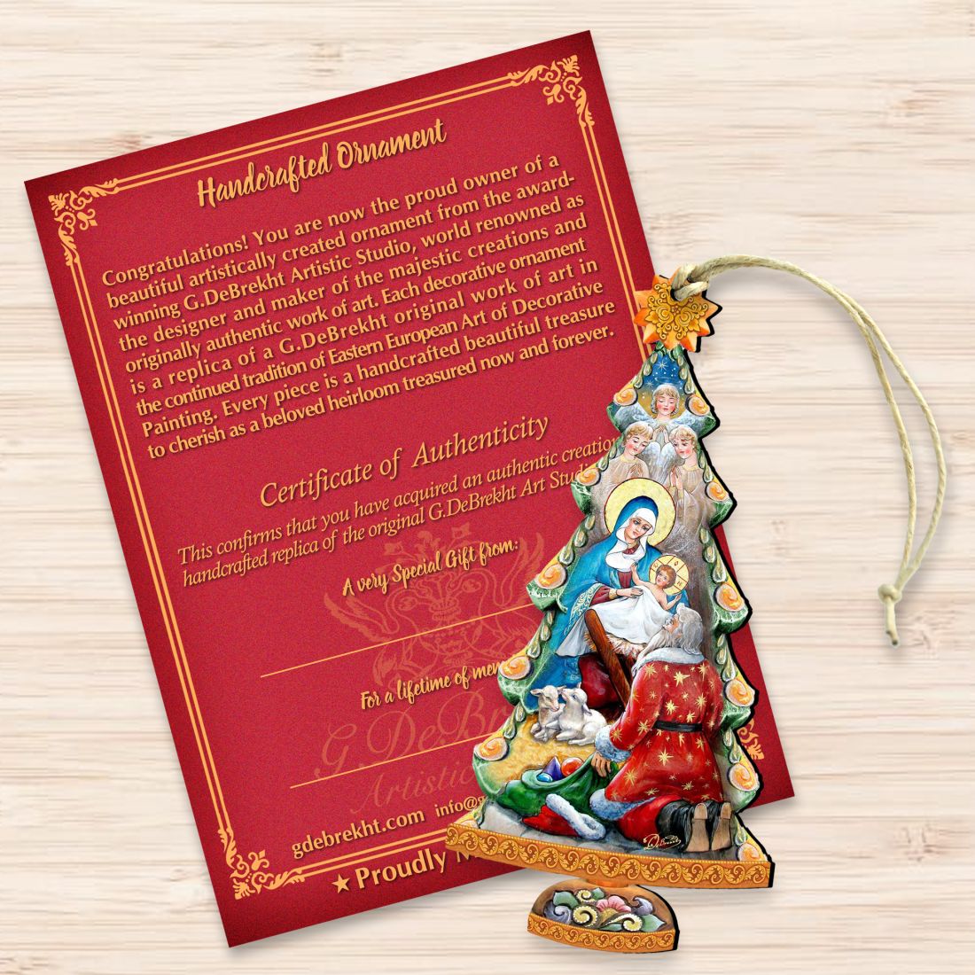 Adornos de madera para el árbol de la Natividad de la Adoración de G. DeBrekht - Decoración navideña para la Natividad - 8128833