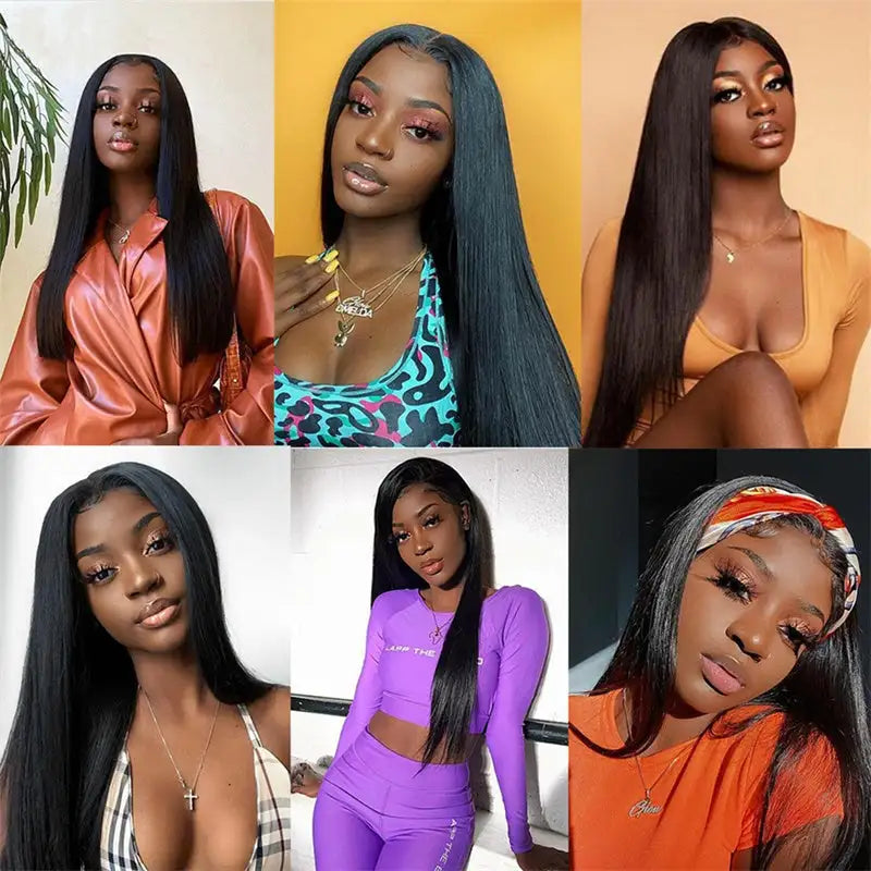 Women's Fashion Simple Human Hair Straight Wig - Lootquake