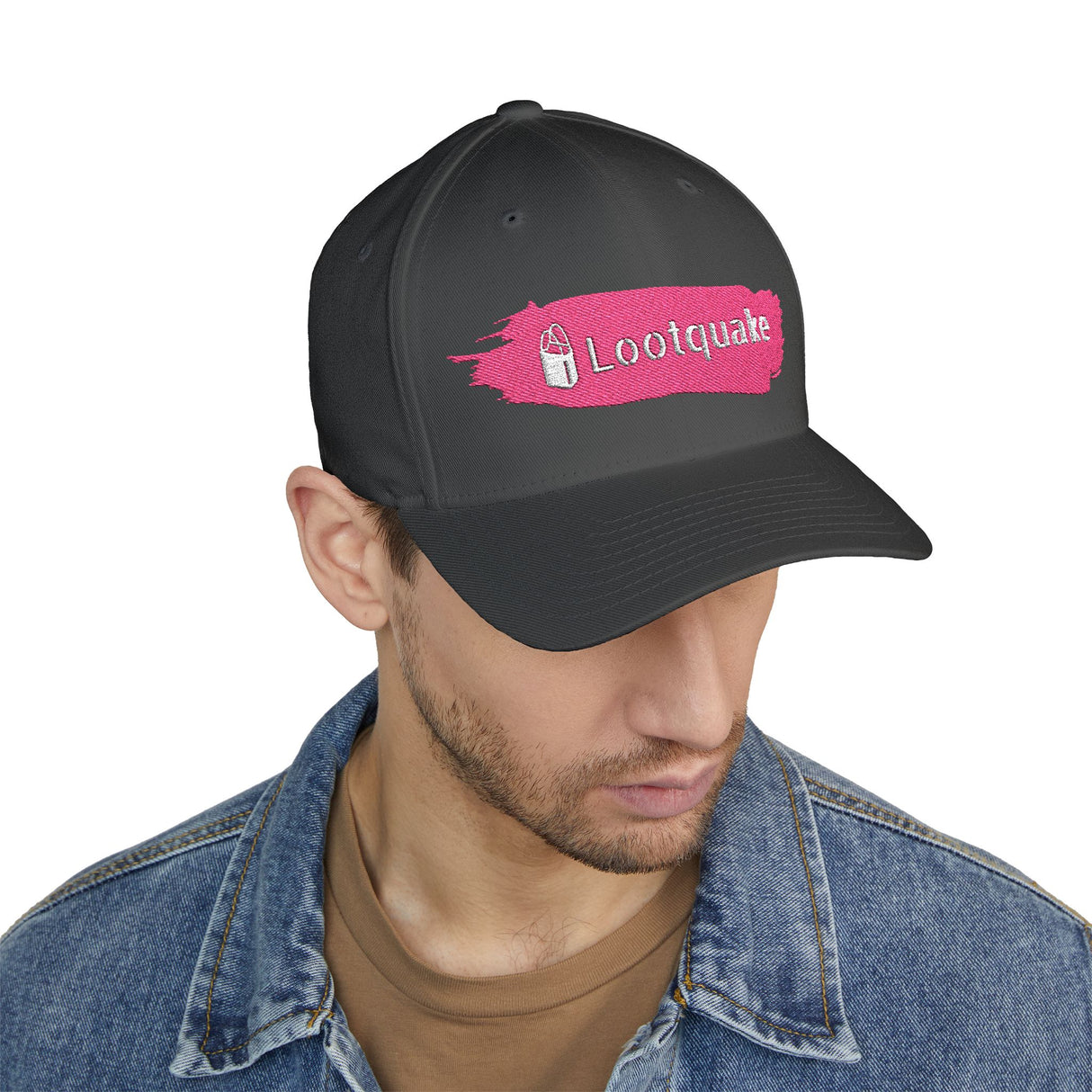 Embroidered Cap with Pink Lootquake Logo