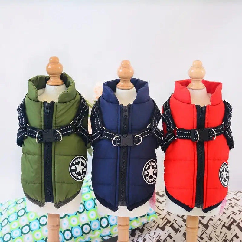 Waterproof Dog Clothes Winter Dog Coat With Harness Warm Pet Clothing Big Dog Jacket Chihuahua Labrador Coat Costume - Lootquake