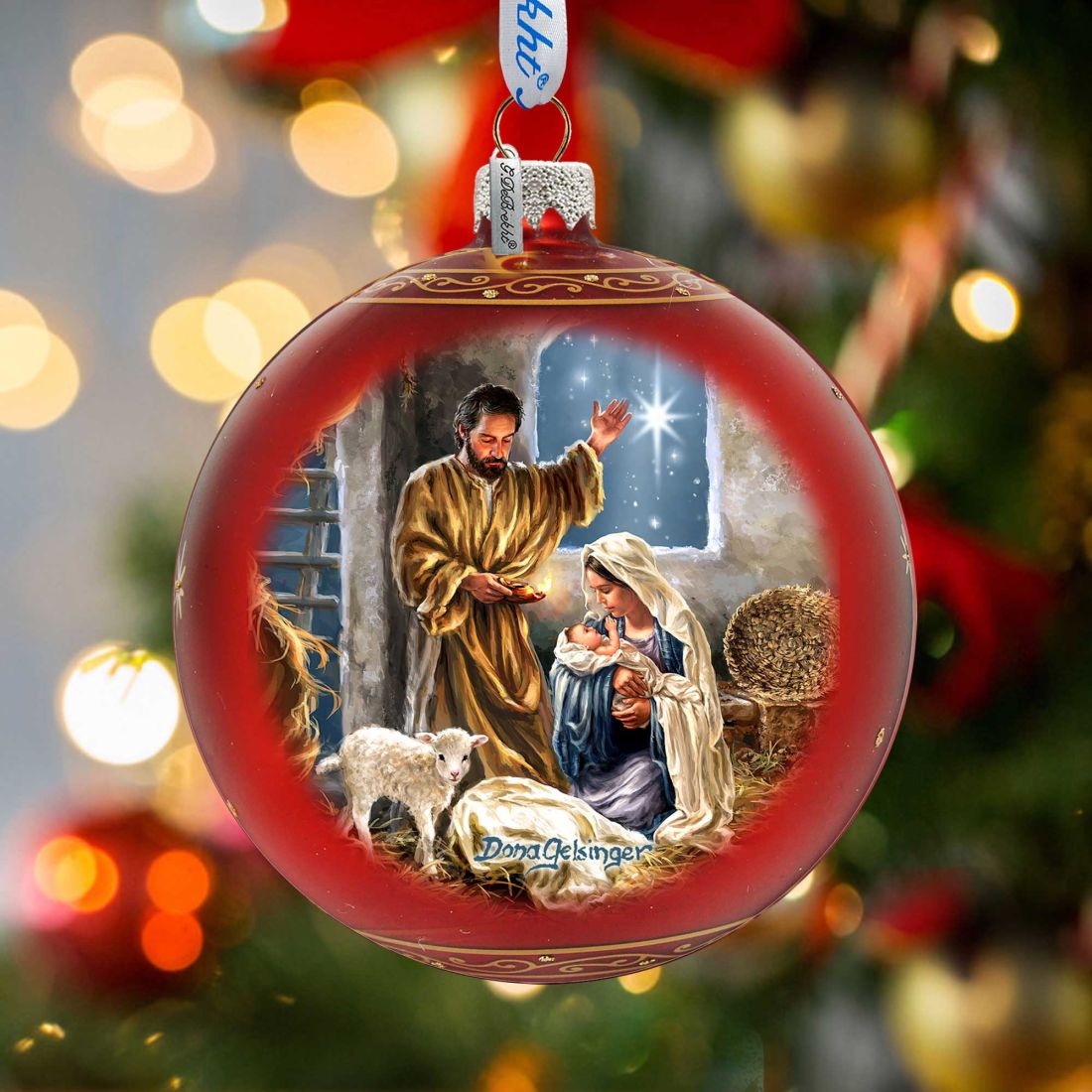 Adorno de cristal "El Cordero de Dios", edición limitada, de D. Gelsinger - Decoración de Pascua y Primavera - 73919-DG