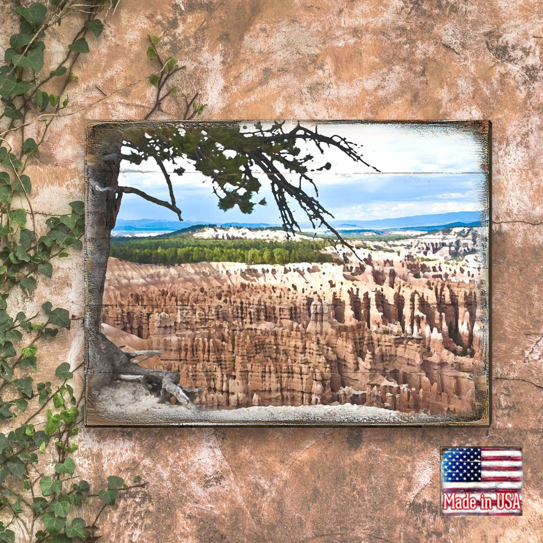 Canyon Tree View Art Wooden Wall Art by Nature Wonders - Nature Wildlife Decor - 95281B