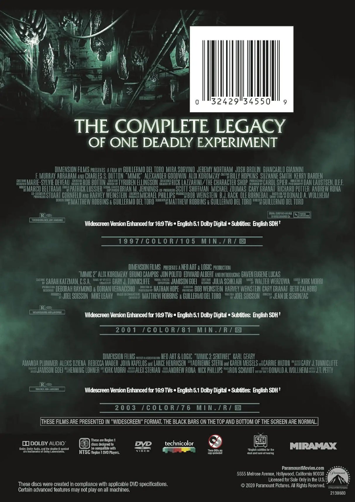 Mimic: 3-Movie Collection (DVD), Miramax, Horror - Lootquake