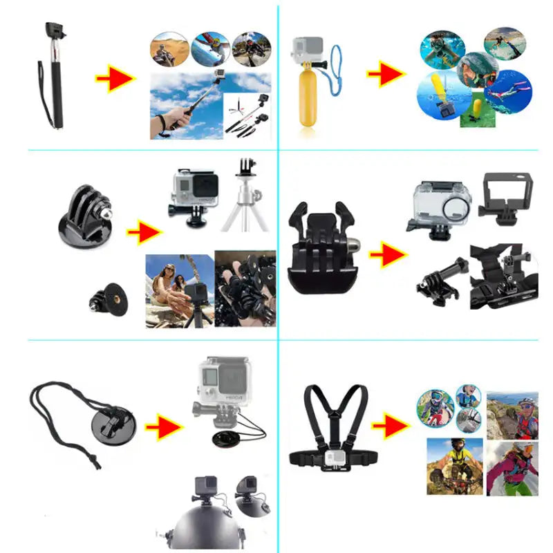 Sports Camera Accessories Set Photography Accessories - Lootquake