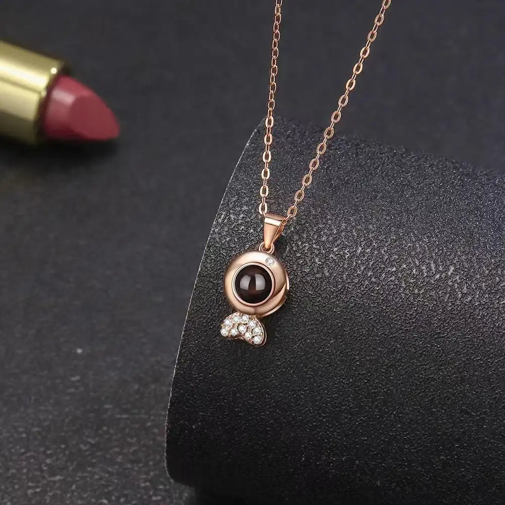 Women's Sterling Silver Fashionable Projection Photo Necklace - Lootquake