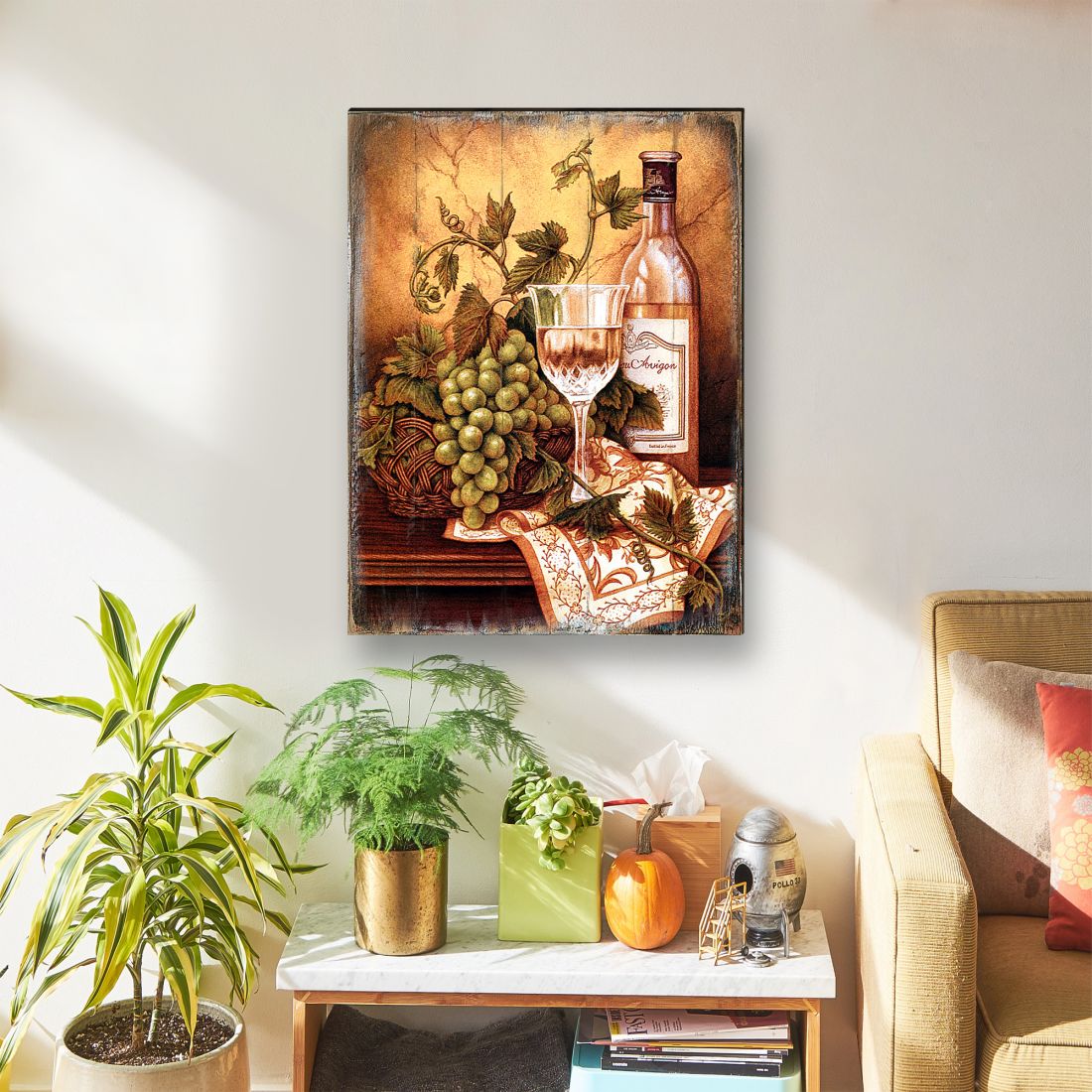 Avel Vine and Grapes Wooden Wall Art by Nature Wonders - Nature Wildlife Decor - 95349B