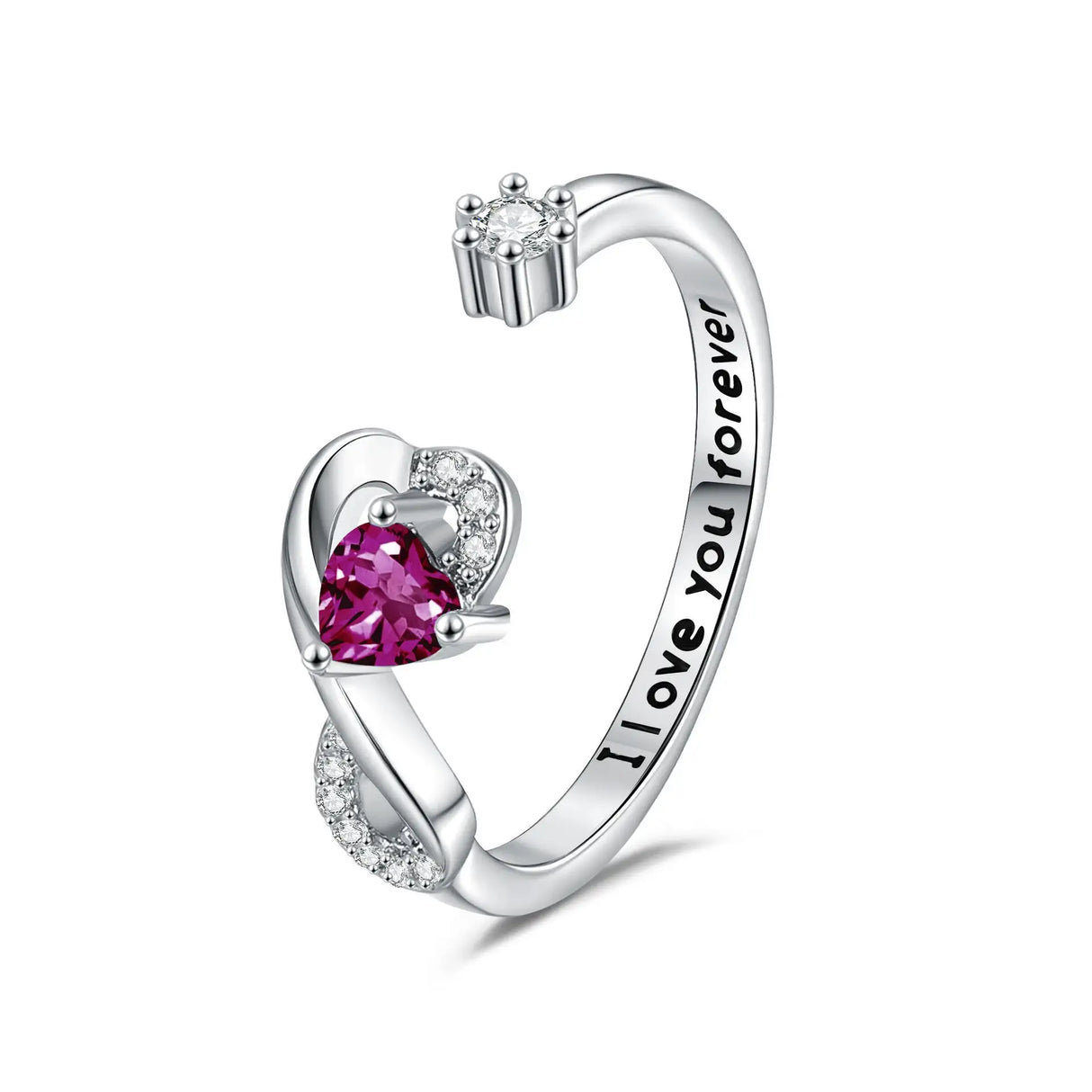 Heart-shaped Birthstone Women's Ring Fashion - Lootquake