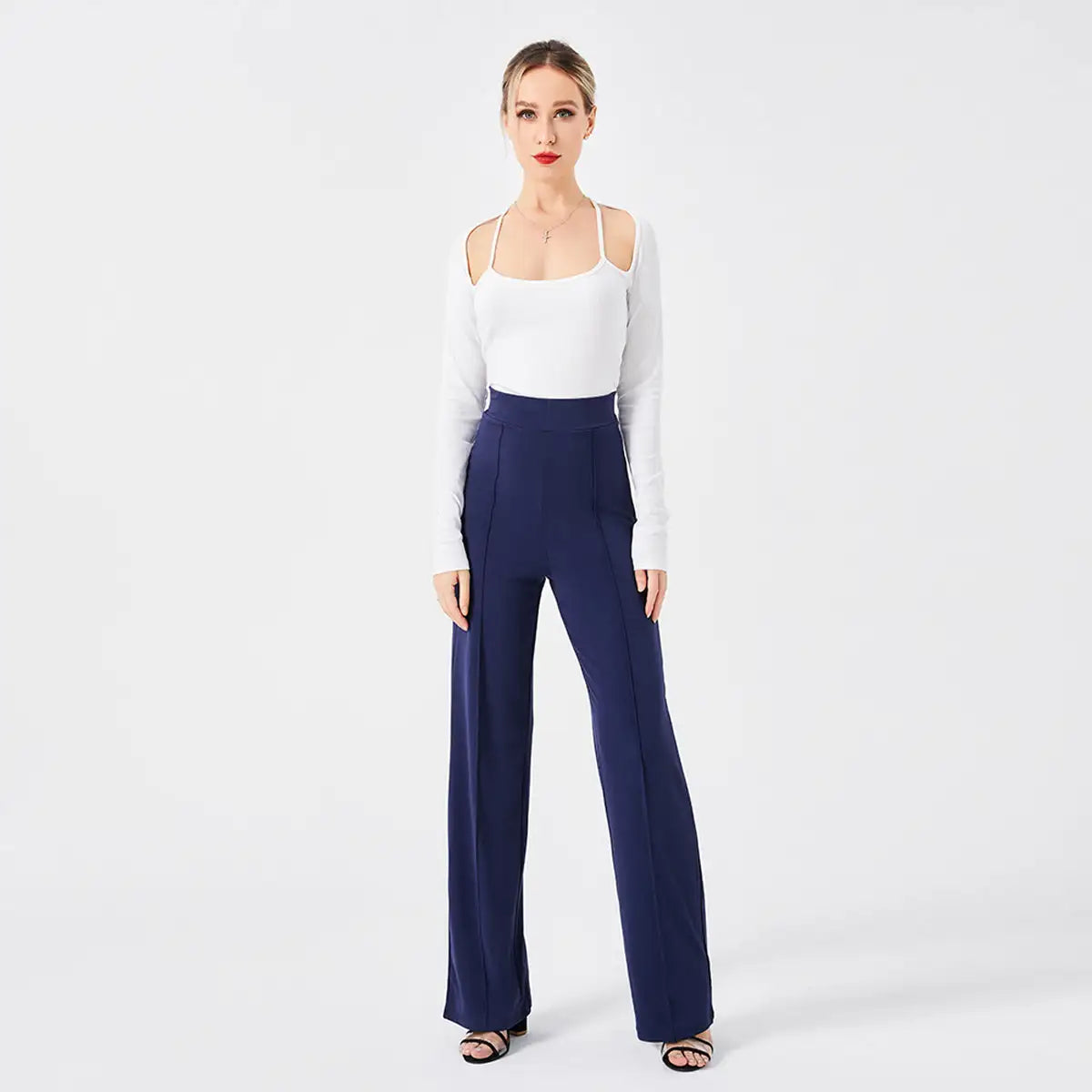 Solid Color Casual Pants Slim, High-waisted Bell Bottoms - Lootquake