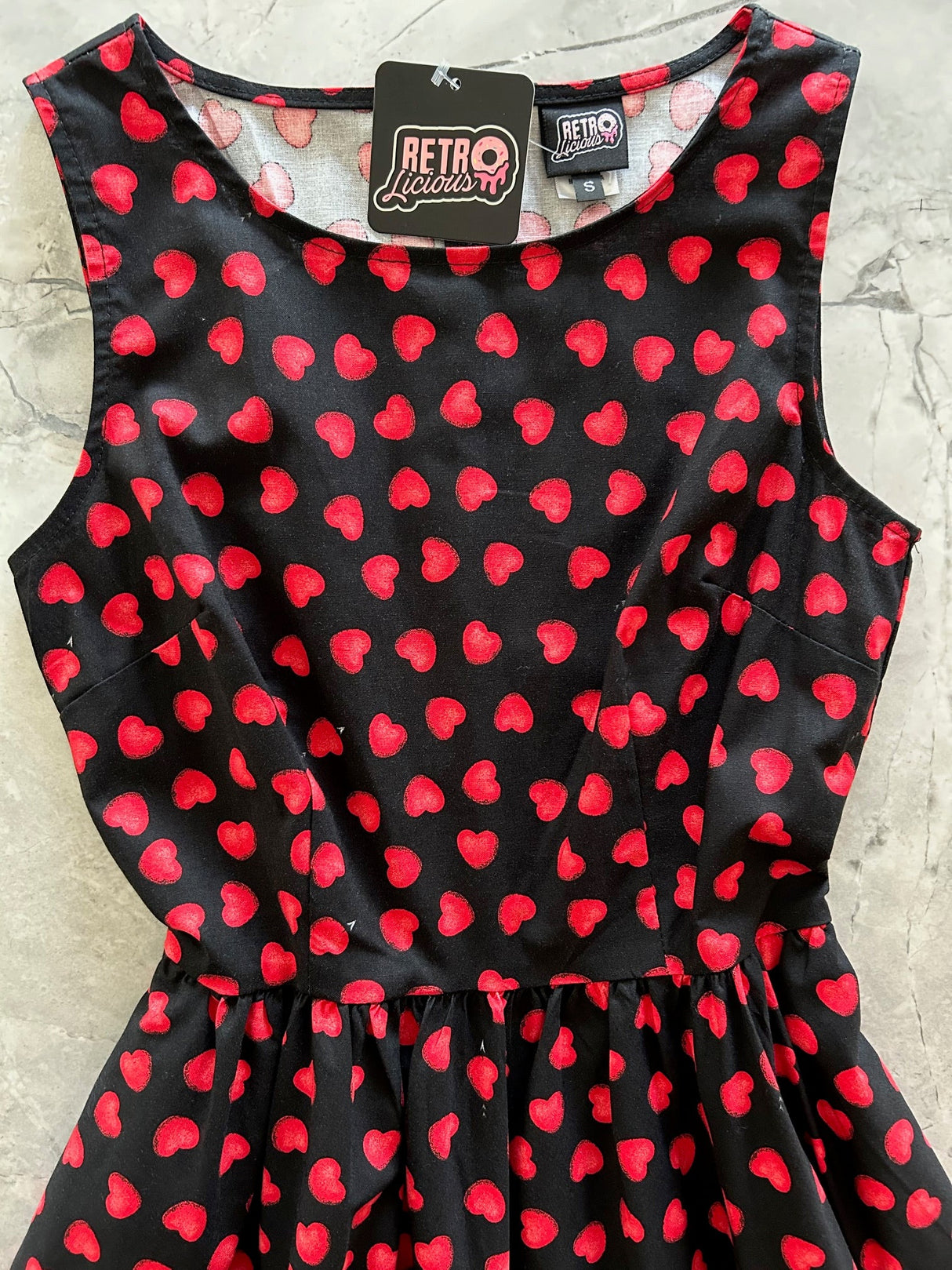 Vestido midi de corazones