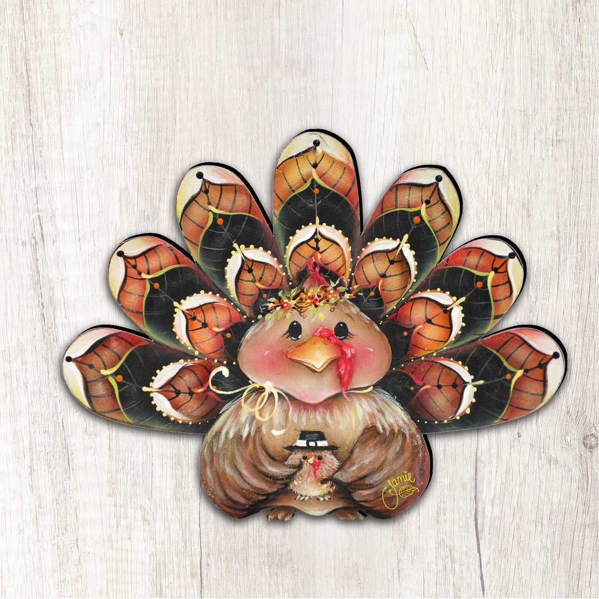 Be Thankful Turkey Sitter Door Decor by Jamie Mills-Price - Thanksgiving Halloween Decor - 8457702H