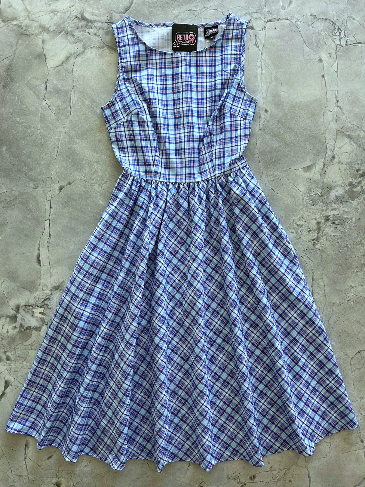 Vestido midi a cuadros