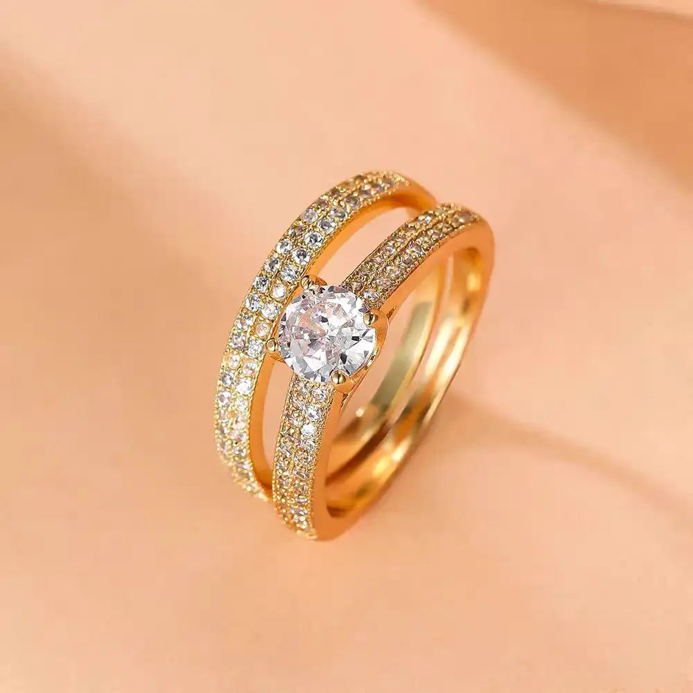 Women's Full-Diamond Stacked Ring - Lootquake