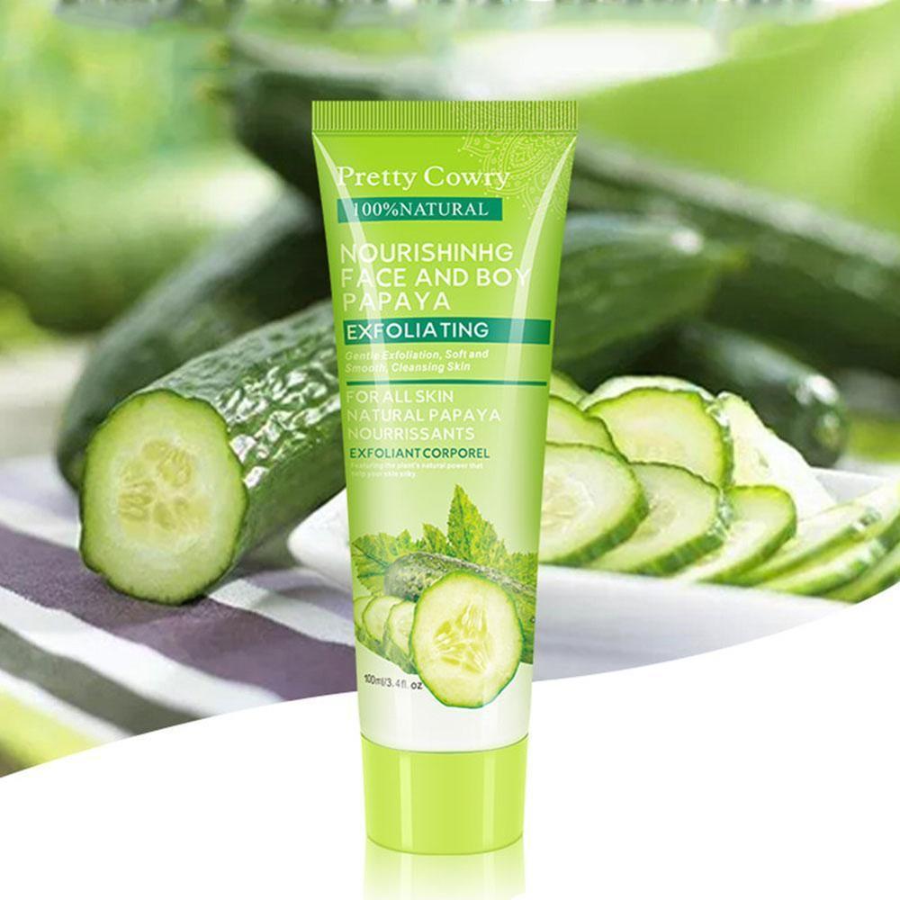 Cucumber Coconut Papaya Facial Exfoliating Gel Cream 100ml Body Cleansing - Lootquake