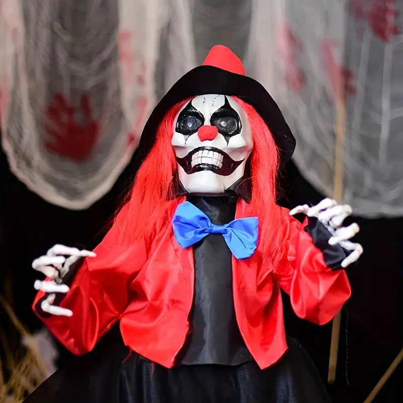 NNETM 1pc Scary Clown Ground Stake – Red Clown