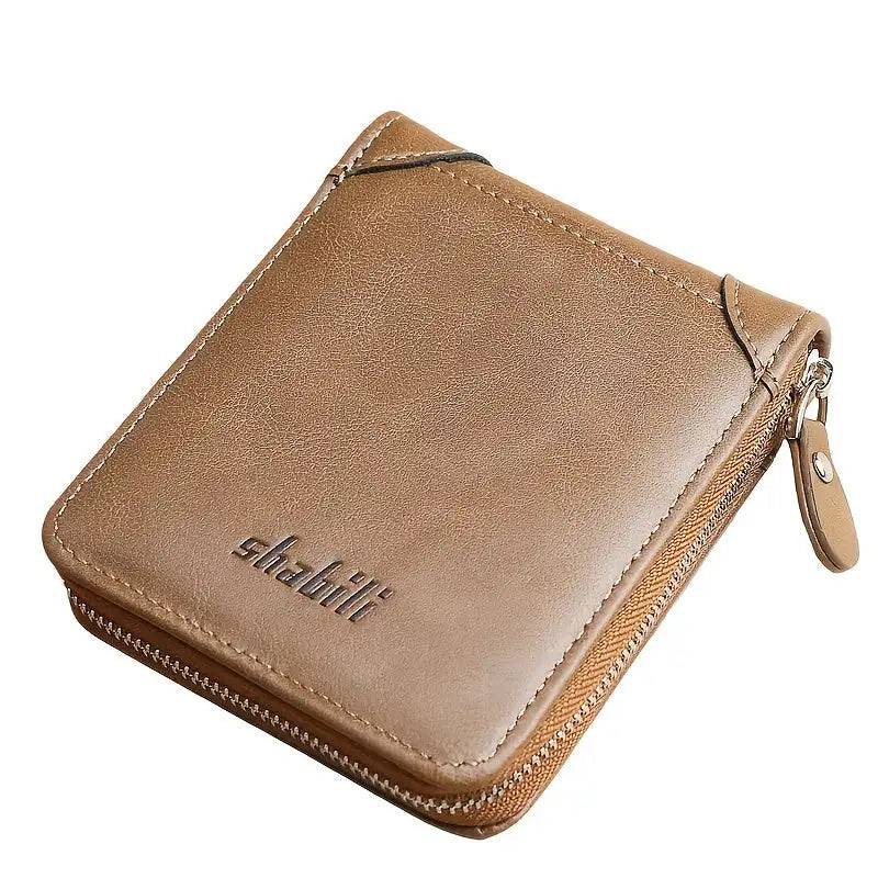 Fashionable Men's Wallet, Short Casual, Retro Zipper Youth European And American Fashion Wallet, Large Capacity, Super Practical - Lootquake