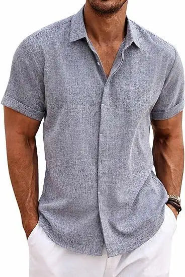 Men's Shirt Short Sleeve Casual Buckle - Lootquake