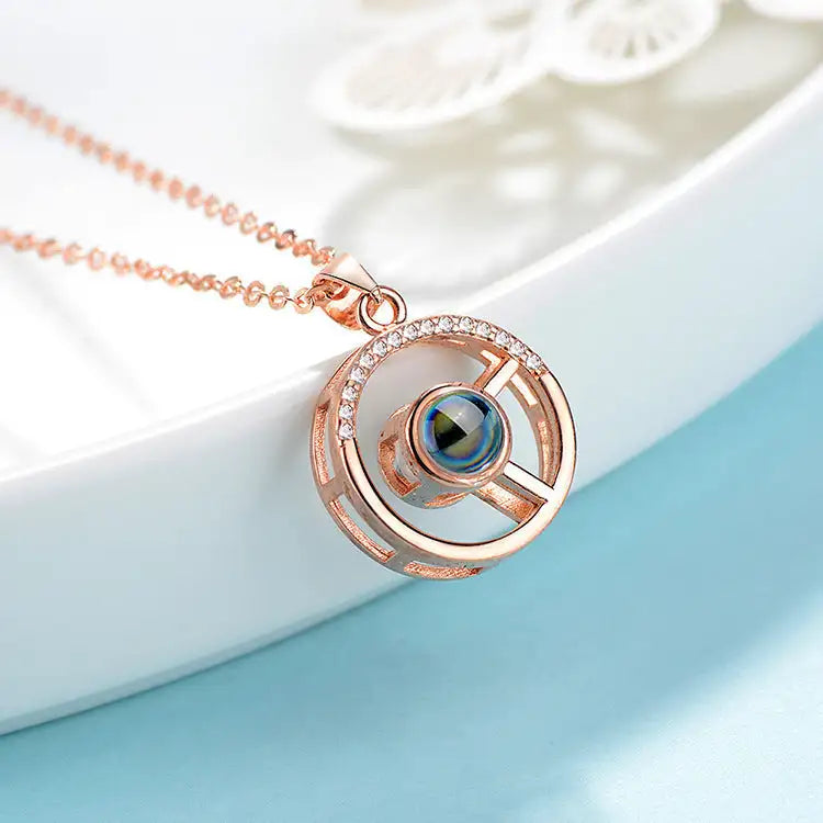 925 Silver Circle Pendant Projection Of Love - Lootquake