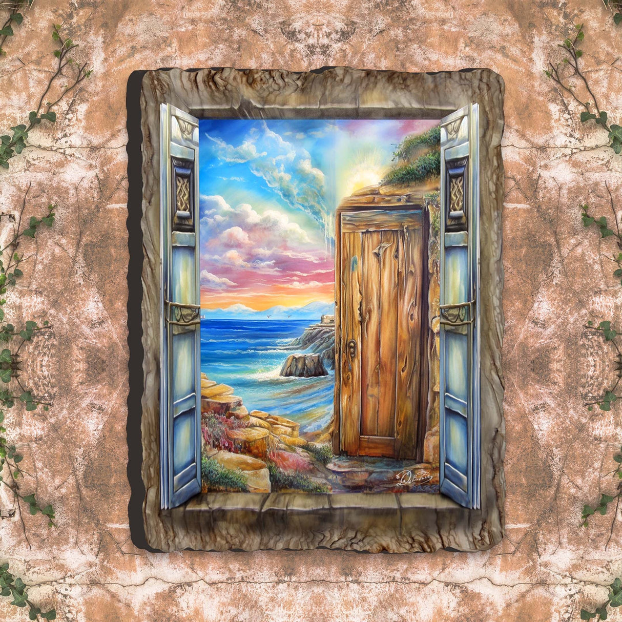 Coastal Serenity Window Wall Art by G. DeBrekht Coastal Decor - 8492106W