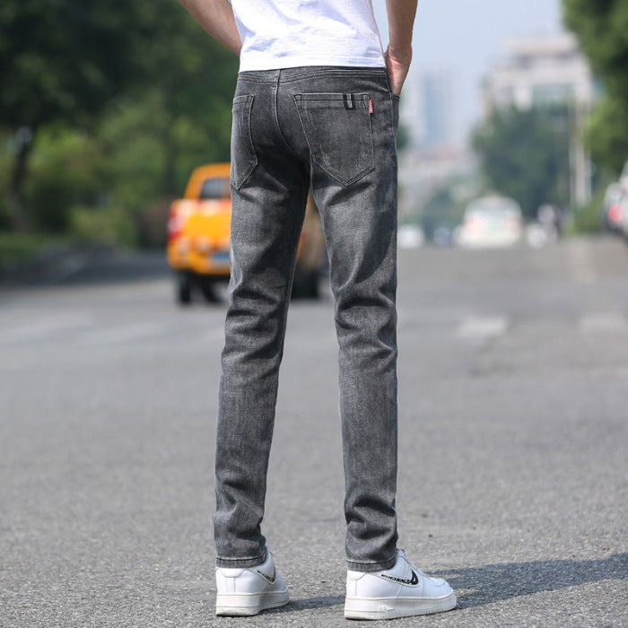Spring And Summer Denim Trousers Men's Slim Straight Stretch - Lootquake