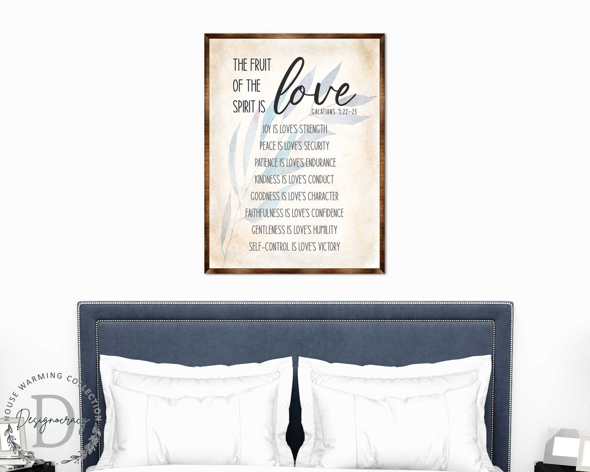 Letrero del Fruto del Espíritu - Letrero cristiano de madera - Letrero con versículo - Gálatas 5:22 - Regalo para inauguración de la casa - Letrero bíblico - Letrero bíblico - 310347