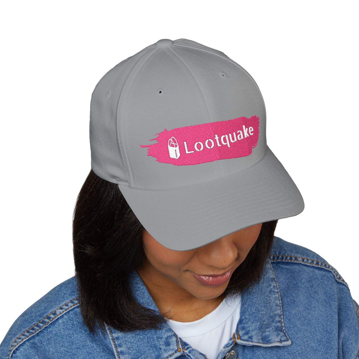 Embroidered Cap with Pink Lootquake Logo