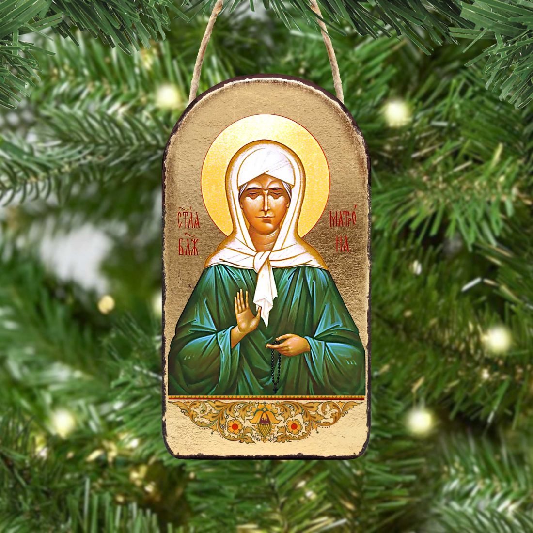 Matrona Plaque Religious Orthodox Sacred Icon Ornament - Inspirational Icon Decor - 87048