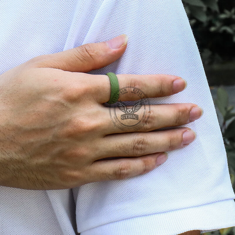 Juego de anillos de compromiso de silicona de 5,7 mm de ancho