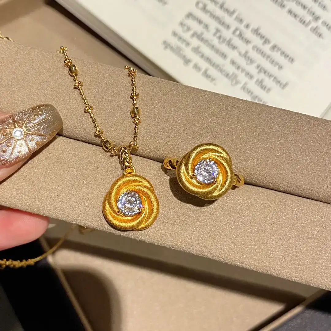 Romantic Eternal Love Mobius Brushed Rose Pendant - Lootquake