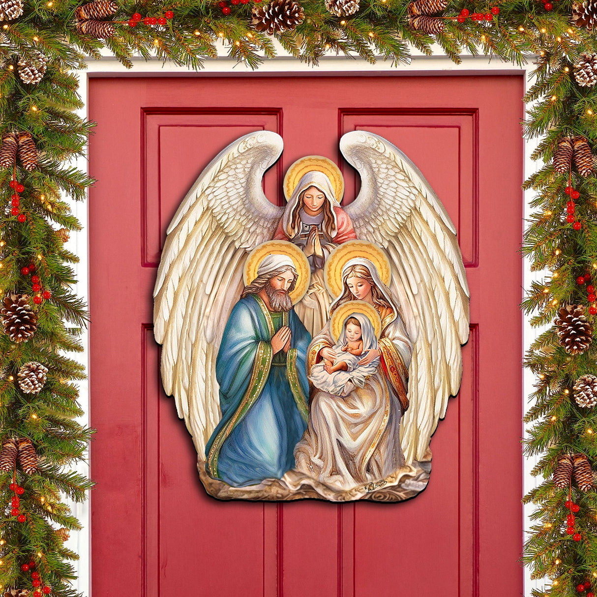 Nativity with Angel Holiday Door Decor by G. Debrekht - Christmas Decor - 8611056H