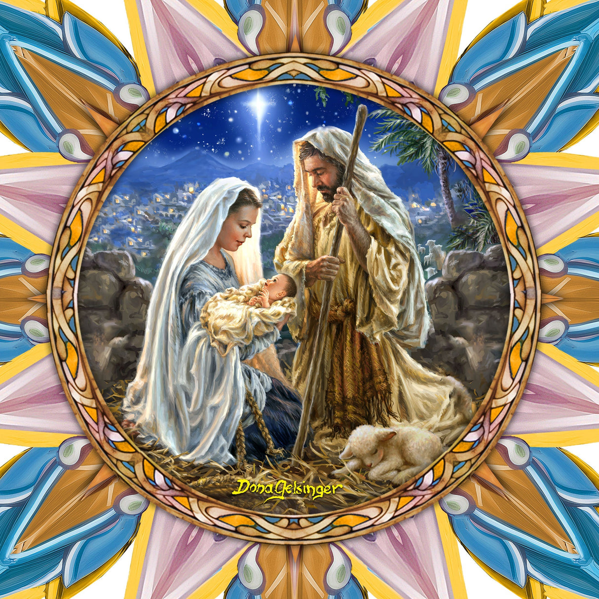 Estrella de Gloria a Dios para la punta del árbol, decoración de madera de D. Gelsinger - Decoración navideña - 89517-DG