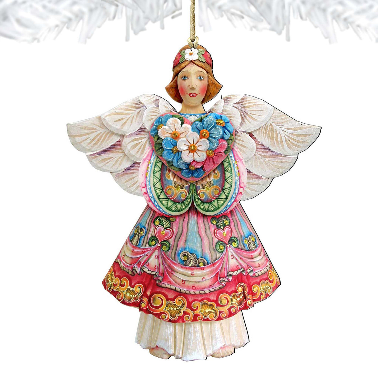 Adornos de madera de ángel del amor de G.DeBrekht - Decoración infantil familiar con amor - 8155412-S2