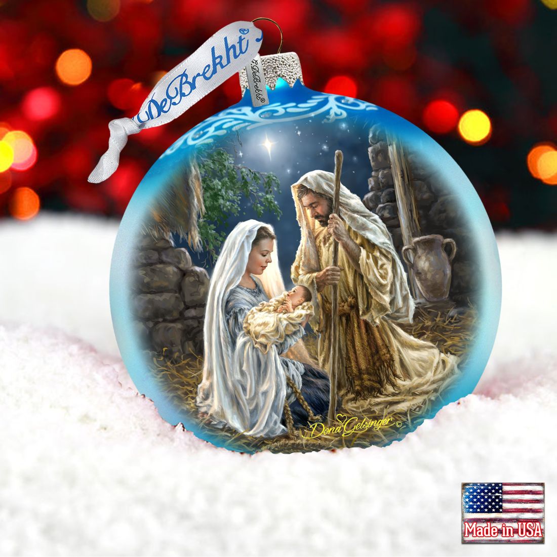 Glory to God Glass Ornament by D. Gelsinger - Nativity Holiday Decor - 71156-1722