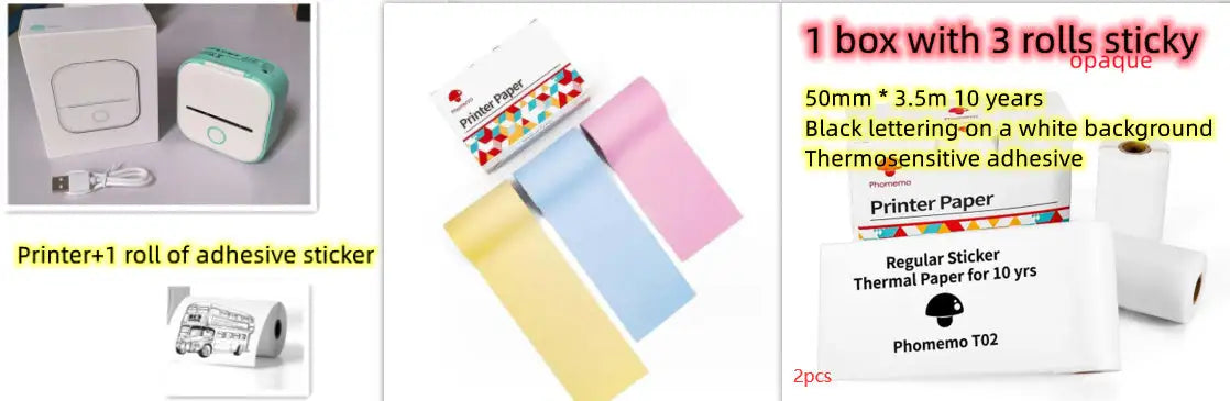 Mini-imprimante portable pour étudiants et amateurs, imprimante d'étiquettes thermique Bluetooth