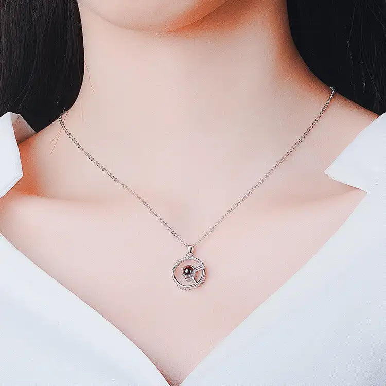 925 Silver Circle Pendant Projection Of Love - Lootquake