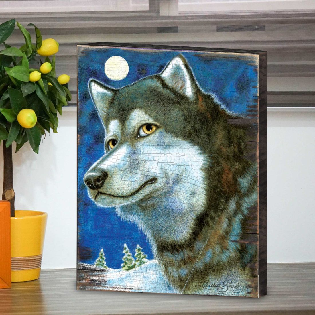 Arte mural de madera con huellas de nieve de Laura Seeley - Decoración para perros y gatos - 8511114B