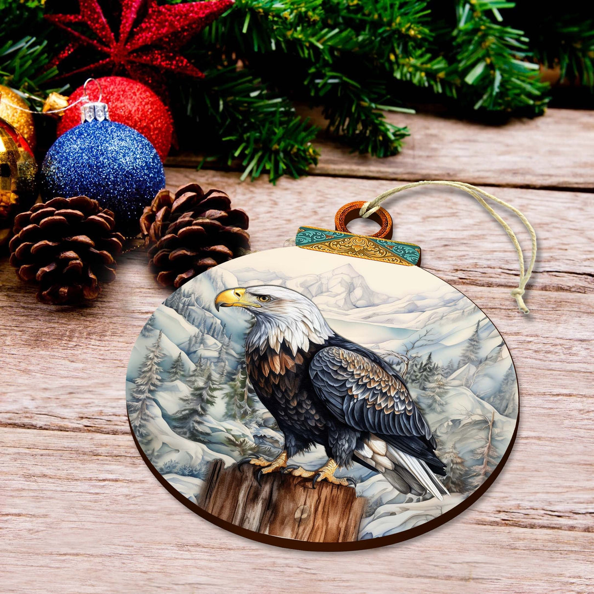 Bald Eagle Majesty Wooden Ornaments by G.Debrekht - Wildlife Holiday Decor - 870059