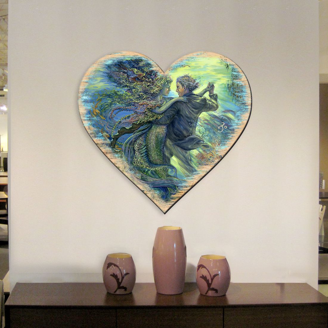 For the Love of a Mermaid Wall Hanger by Josephine Wall - Coastal Sea-Life Decor - 8472111H-JW