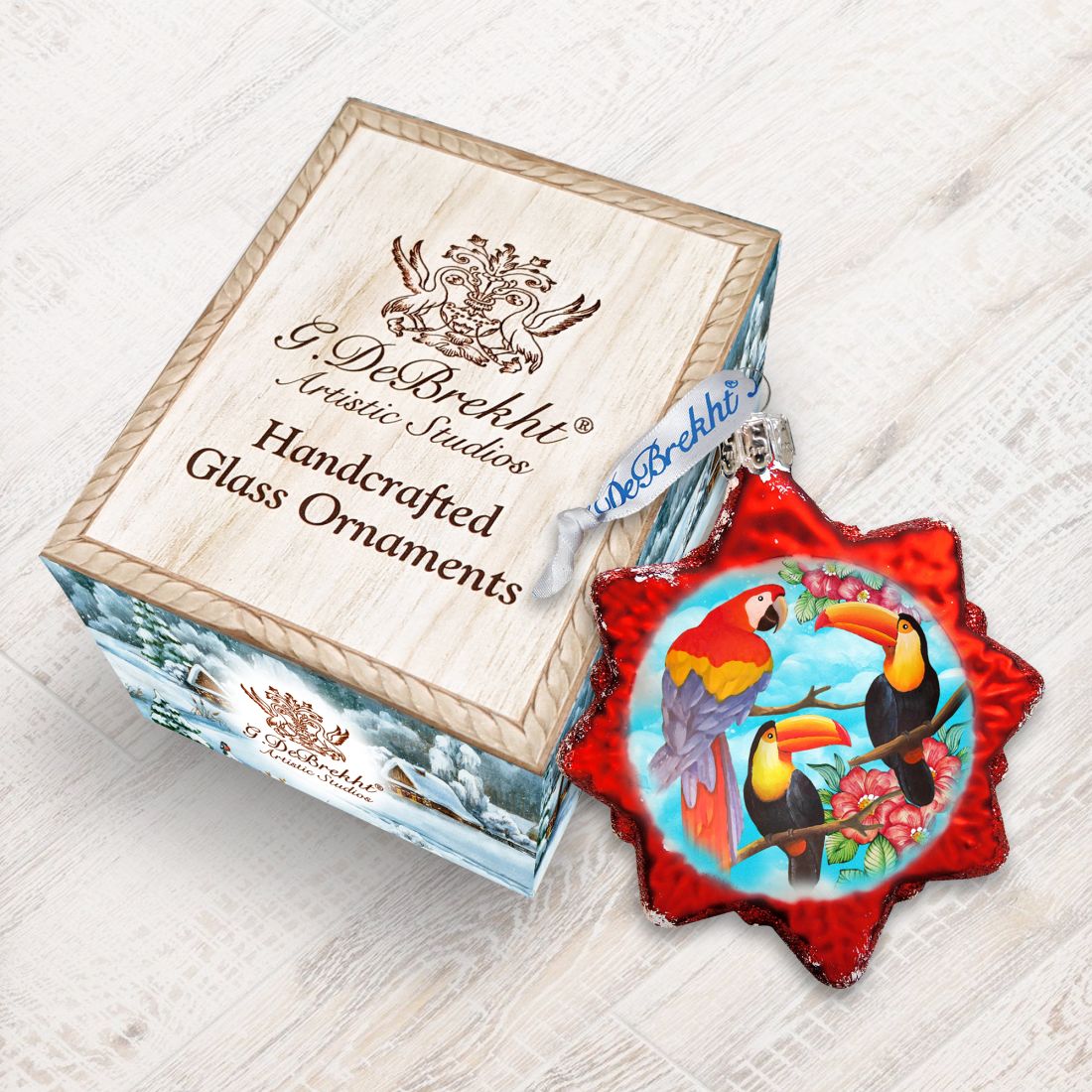 Adorno de cristal Amarante del Monte Rushmore de G. DeBrekht - Decoración navideña costera - 775483