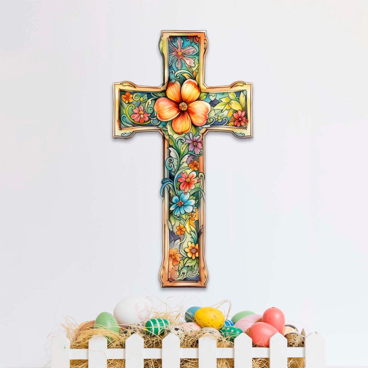 Blossom Cross Holiday Door Decor by G. Debrekht - Easter Spring Decor - 8688165H