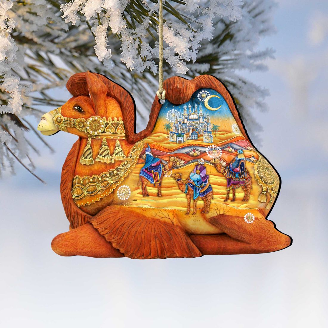 Camel Three Kings Nativity Wooden Ornaments by G. DeBrekht - Nativity Holiday Decor - 8126519