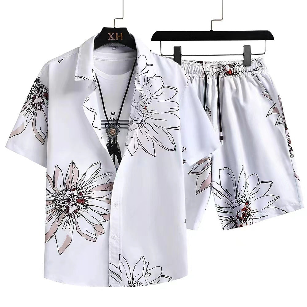 Men's Casual Suit 3D Digital Printing Short Sleeve Shirt Hawaii Suit - Lootquake