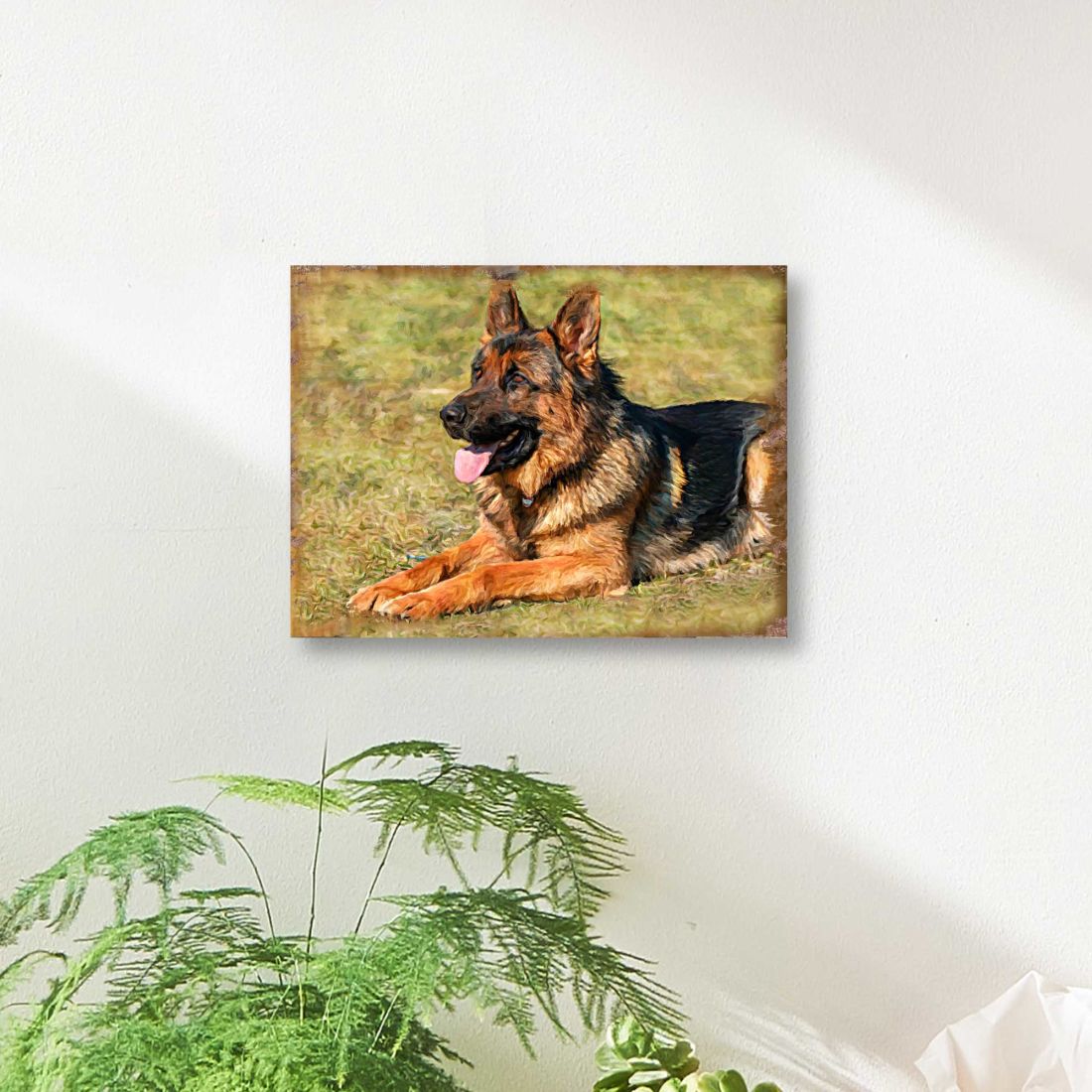 German Shepherd Art Wooden Wall Art by Nature Wonders - Pets Dog and Cats Decor - 95346B