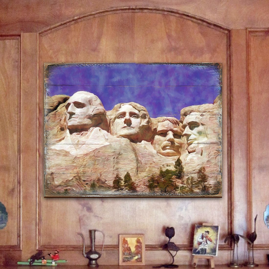 Arte mural de madera Amarante del Monte Rushmore de Nature Wonders - Decoración de vida silvestre - 95247B