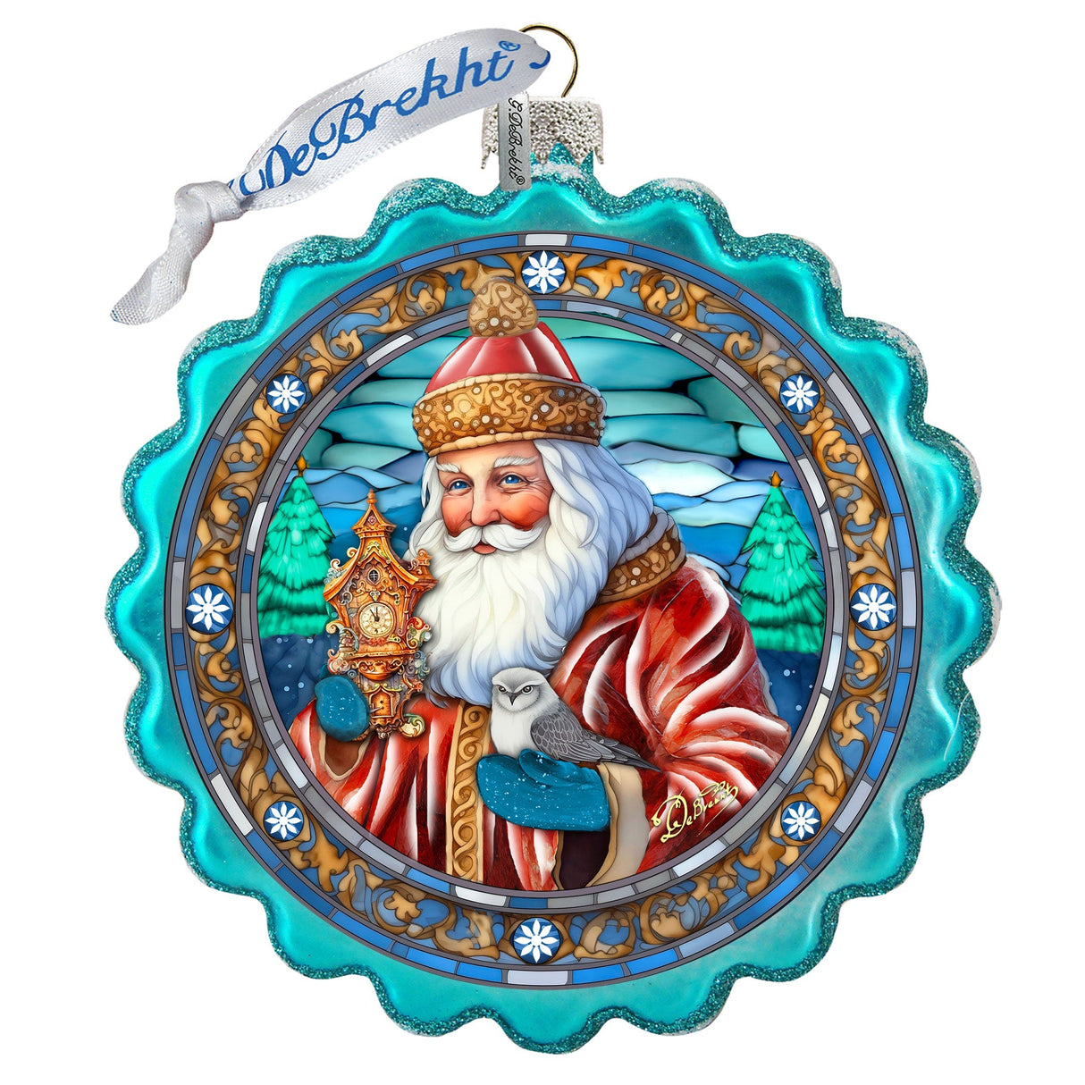 Adorno de cristal con forma de corona navideña de G. Debrekht - Decoración navideña - 759-063